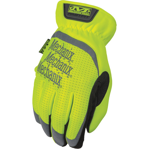 FastFit&reg; High-Visibility Work Gloves, Synthetic Palm, Size Medium/9 Cintas