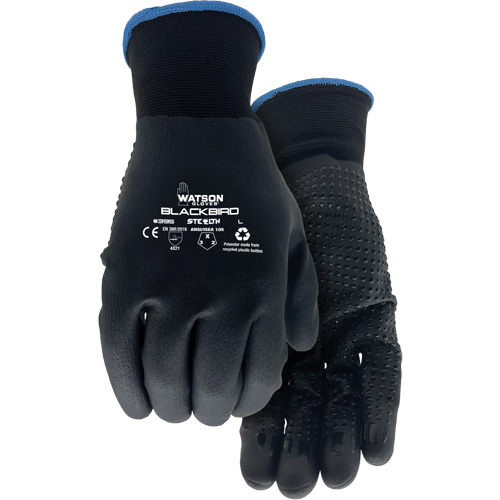 Stealth Blackbird Coated Gloves, X-Large, Microfoam Nitrile Coating, 15 Gauge, Polyester Shell Cintas