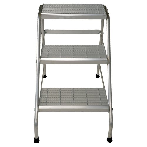 Escabeau en aluminium, 3 marches, 34-9/16" x 22-13/16" x Hauteur 30" Cintas