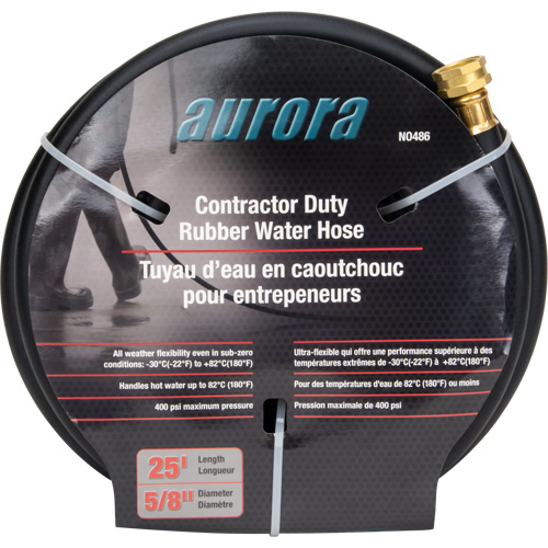 Tuyau en caoutchouc de calibre entrepreneur, Caoutchouc, 5/8" dia x 25' Cintas