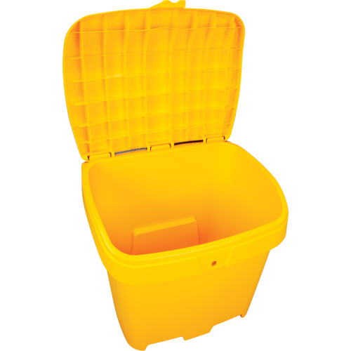 Bacs d'entreposage pour sel & sable, Avec Moraillon, 21" x 27" x 26", 4,24 pi³, Jaune Cintas
