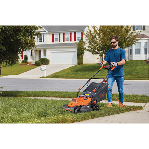 Lawn Mower with Comfort Grip Handle, Push Walk-Behind, Electric, 15" Cutting Width Cintas