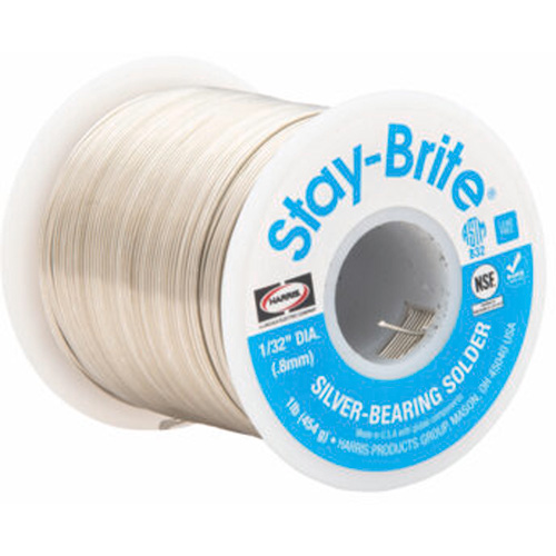 Stay-Brite&reg; Solders, Lead-Free, 96% Tin 4% Silver, Solid Core, 0.09375" Dia. Cintas