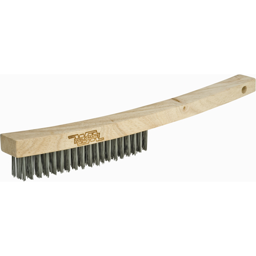 Brosse &agrave; r&eacute;curer industrielle &agrave; manche long, Acier au carbone, 4 x 19 rangs de fils, Longueur 13-3/4" Cintas