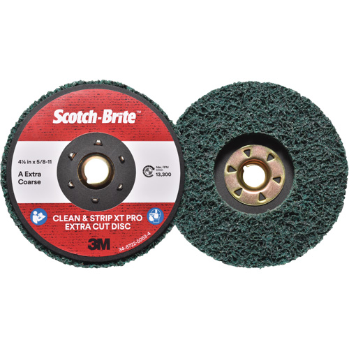 Disque extra coupe  Clean and Strip  XT Pro Scotch-Brite, 4-1/2" dia., Grain Extra grossier, Oxyde d'aluminium Cintas