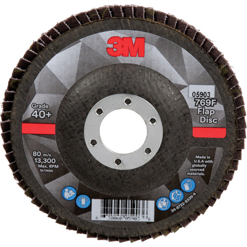 769F Quick Change Flap Disc, 4-1/2" x 7/8", Type 27, 40+ Grit, Ceramic Cintas