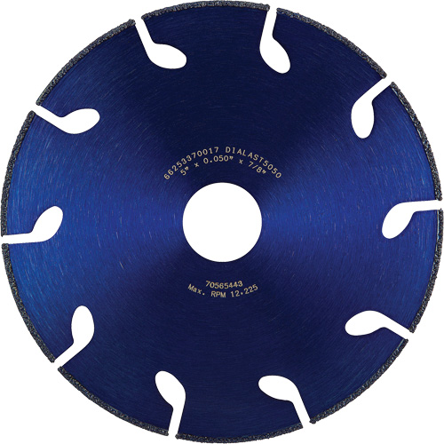 Meule &agrave; tronçonner Dialast RightCut, 5" x 0,05", Arbre de 7/8", Type 01/41, Losange, 12225 Tr/min Cintas