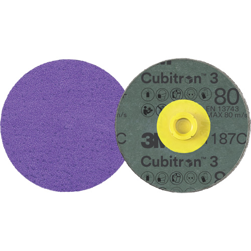 Cubitron 3 Roloc Fibre Disc, 4" Dia., 80+ Grit, Ceramic Cintas