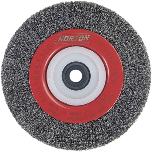 Roue d'&eacute;tabli sertie, 6" dia., Fils 0,014", Arbre 1/2"-2 Cintas