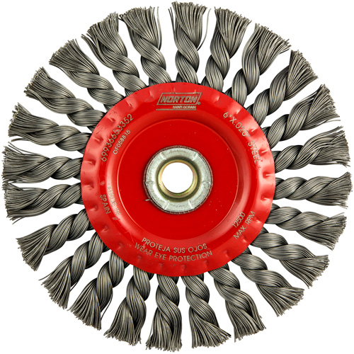 Roue compl&egrave;te de c&acirc;ble de torsion, Dia. 6", Fils 0,023", Arbre 5/8"-11, Acier Cintas