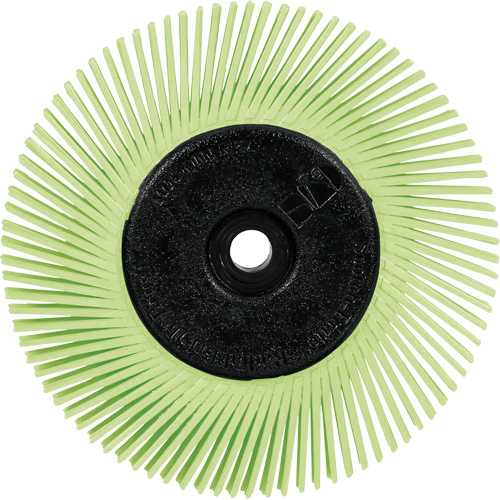Brosse radiale en soies de pr&eacute;cision type A PN-RB avec adaptateur Scotch-Brite , C&eacute;ramique, Grain 50+, 6" dia. Cintas