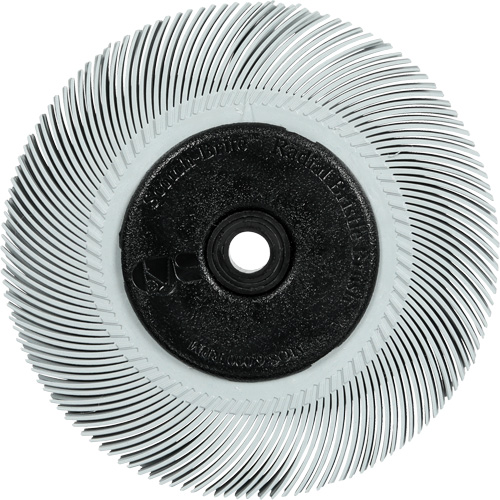 Brosse radiale en soies de pr&eacute;cision type C PN-RB avec rainure de clavette Scotch-Brite , C&eacute;ramique, Grain 120+, 6" dia. Cintas