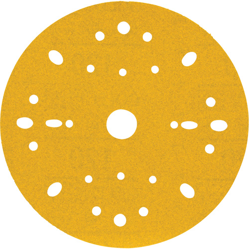 Hookit Gold Abrasive Disc, 6" Dia., 120 Grit, Aluminum Oxide, C-Weight Cintas