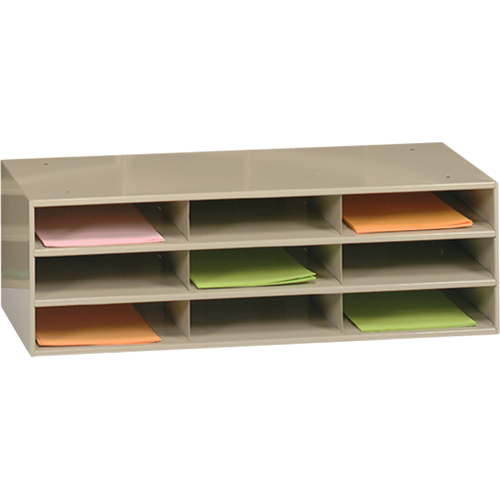 Organisateurs de donn&eacute;es, Stationnaire, 9 fentes, Acier, 33-3/4" la x 11-5/8" p x 10-3/4" h Cintas