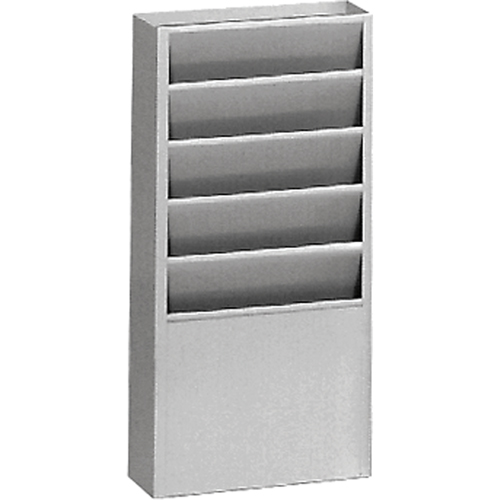 Pr&eacute;sentoirs, Stationnaire, 5 fentes, Acier, 9-3/4" la x 4-1/8" p x 21" h Cintas