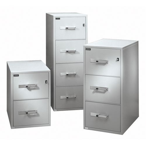 Fire Resistant Filing Cabinets, Steel, 3 Drawers, 19-3/4" W x 31" D x 41" H, Black Cintas