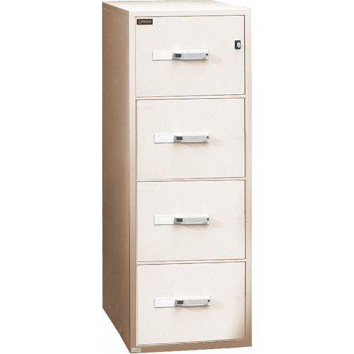 Fire Resistant Filing Cabinets, Steel, 4 Drawers, 19-3/4" W x 31" D x 54" H, Beige Cintas