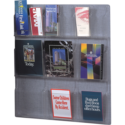 Pr&eacute;sentoirs, Mural, 6 fentes, Plastique, 30" la x 34-3/4" p x 34-3/4" h Cintas