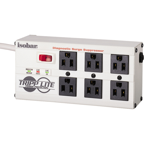 Isobar&reg; Premium Surge Suppressors, 6 Outlets, 2850 J, 1440 W, 6' Cord Cintas