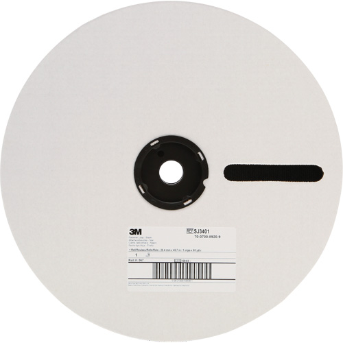 Attache r&eacute;sistant aux plastifiants, Boucle, 50 vg x 1", Adh&eacute;sif, Noir Cintas