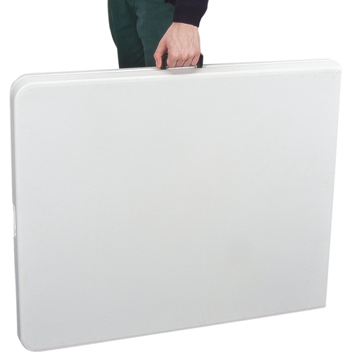 Fold-in-Half Table, Rectangular, 72" L x 30" W, Polyethylene, White Cintas