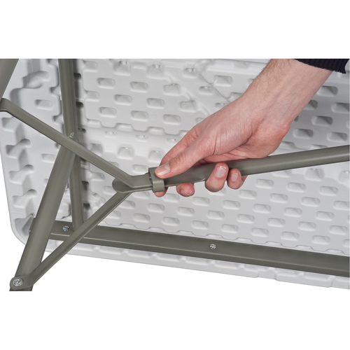 Folding Table, Rectangular, 48" L x 24" W, Polyethylene, White Cintas