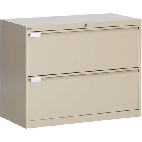 Classeur lat&eacute;ral, Acier, 2 tiroirs, 36" la x 18" p x 27-7/8" h, Beige Cintas