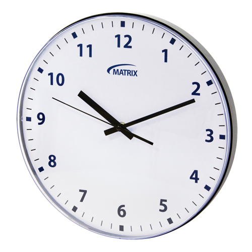 12 H Clock, Analog, Battery Operated, 12-3/4", Black Cintas
