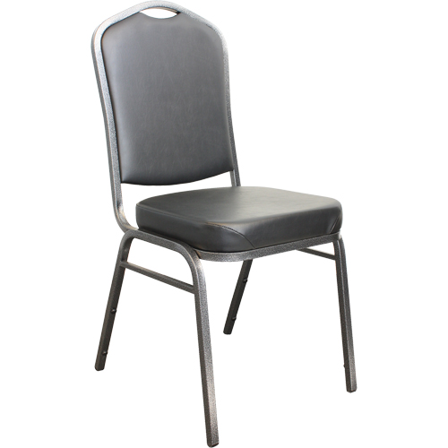 Chaises empilables, Vinyle, Hauteur 37", Capacit&eacute; 275 lb, Noir Cintas