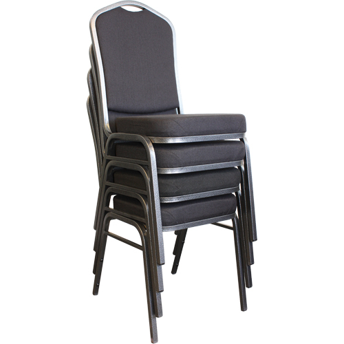 Chaises empilables, Tissu, Hauteur 37", Capacit&eacute; 275 lb, Noir Cintas