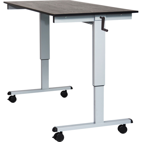 Bureau ajustable pour travail assis et debout, , 48-1/2" h x 59" la x 29-1/2" p, Noir Cintas