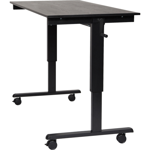 Bureau ajustable pour travail assis et debout, , 48-1/2" h x 59" la x 29-1/2" p, Noir Cintas