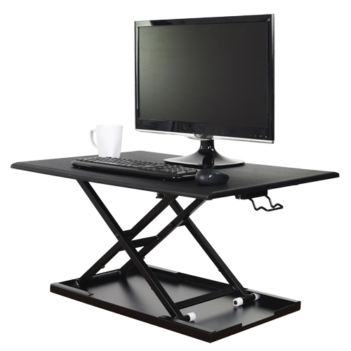 Bureau ajustable pour travail assis et debout, Mod&egrave;le de bureau, 15-3/4" h x 31-1/2" la x 22-1/2" p, Noir Cintas