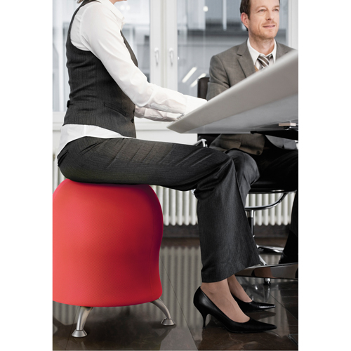 Zenergy Ball Chair, Fabric, Red, 250 lbs. Capacity Cintas