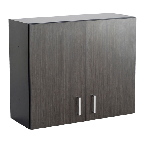 Modular Wall Cabinet, 30" H x 36" W x 15" D, 1 Shelves, Melamine, Asian Night/Black Cintas