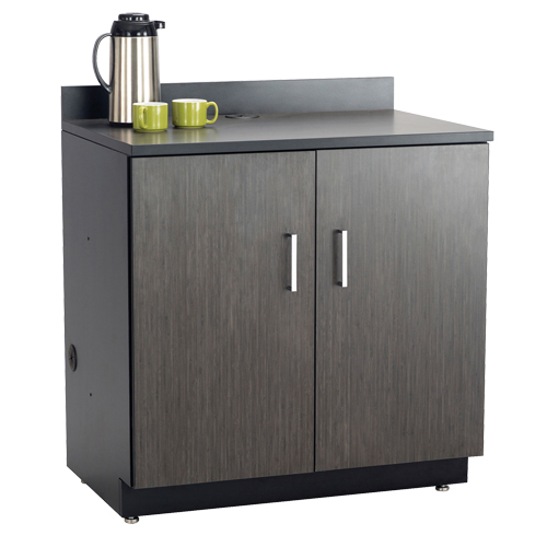 Modular Base Cabinet, Melamine, 2 Shelves, 39" H x 36" W x 25" D, Asian Night/Black Cintas