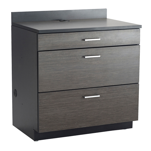 Armoire modulaire de base, 3 tiroirs, 36" la x 25" p x 39" h, Nuit d'Asie/noir Cintas