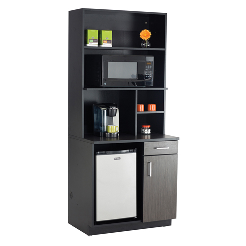 Modular Cabinet, Melamine, 39" H x 36" W x 25" D, Asian Night/Black Cintas