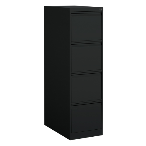 Classeur vertical, Acier, 4 tiroirs, 15-1/7" la x 25" p x 52" h, Noir Cintas