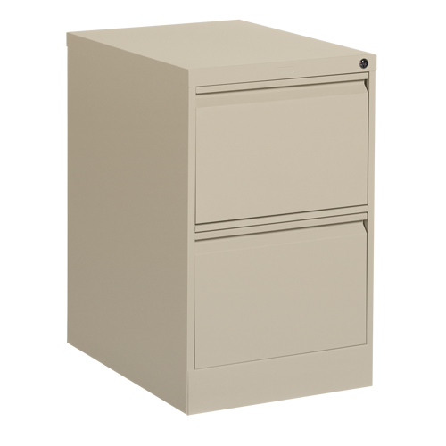 Vertical Filing Cabinet, Steel, 2 Drawers, 18-1/7" W x 25" D x 29" H, Beige Cintas