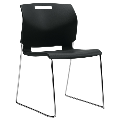 Chair, Plastic, 32-1/2" High, 300 lbs. Capacity, Black Cintas