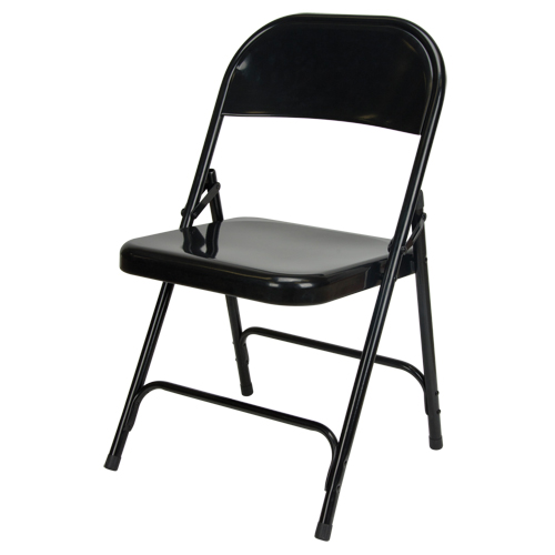 Chaise pliante, Acier, Noir, Capacit&eacute; 300 lb Cintas