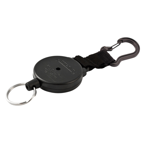 Mousqueton porte-cl&eacute;s r&eacute;tractable Securit, Polycarbonate, C&acirc;ble 28", Fixation Mousqueton Cintas