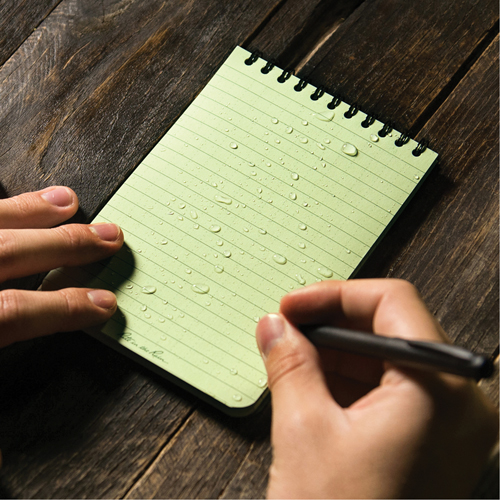 Pocket Top-Spiral Notebook, Soft Cover, Green, 100 Pages, 4" W x 6" L Cintas