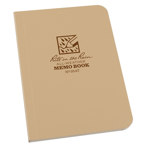 Memo Book, Soft Cover, Tan, 112 Pages, 3-1/2" W x 5" L Cintas
