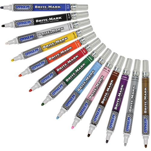 Marqueur &agrave; peinture moyen Brite-Mark, Liquide, Blanc Cintas