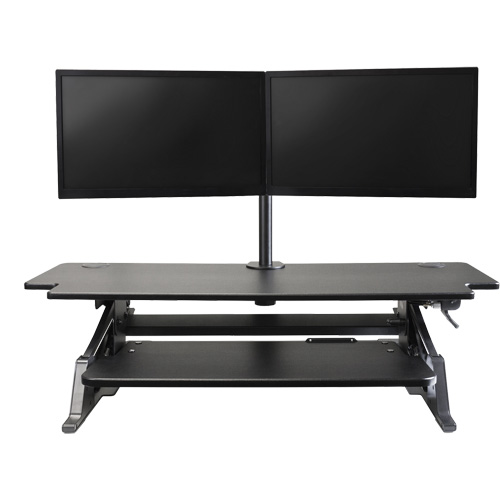 Poste de travail assis-debout Goya, Mod&egrave;le de bureau, 20" h x 42" la x 16" p, Noir Cintas