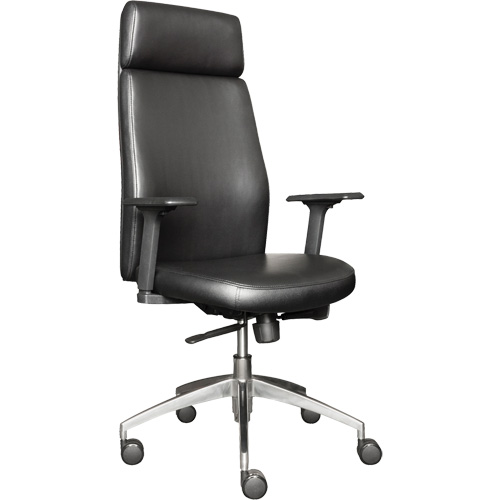 Activ Series High Back Executive Chair, Polyurethane/Vinyl, Black, 275 lbs. Capacity Cintas