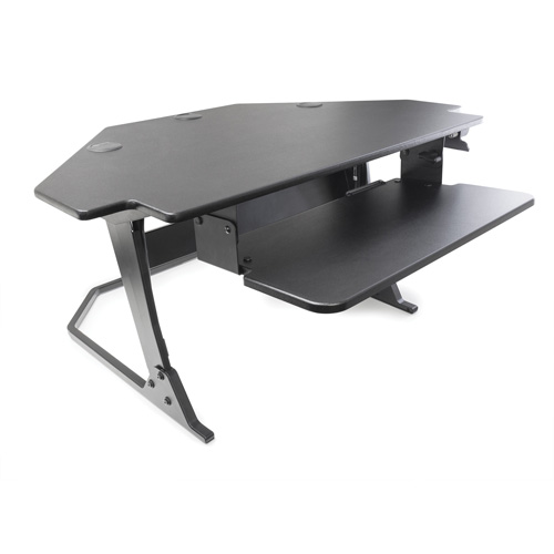 Poste de travail assise/debout pour bureau de coin Goya, Mod&egrave;le de bureau, 20" h x 42" la x 37-4/5" p, Noir Cintas