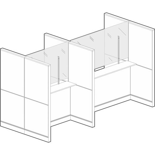 Vitre hygi&eacute;nique &agrave; fixation par pince, 36" la x 36" h Cintas